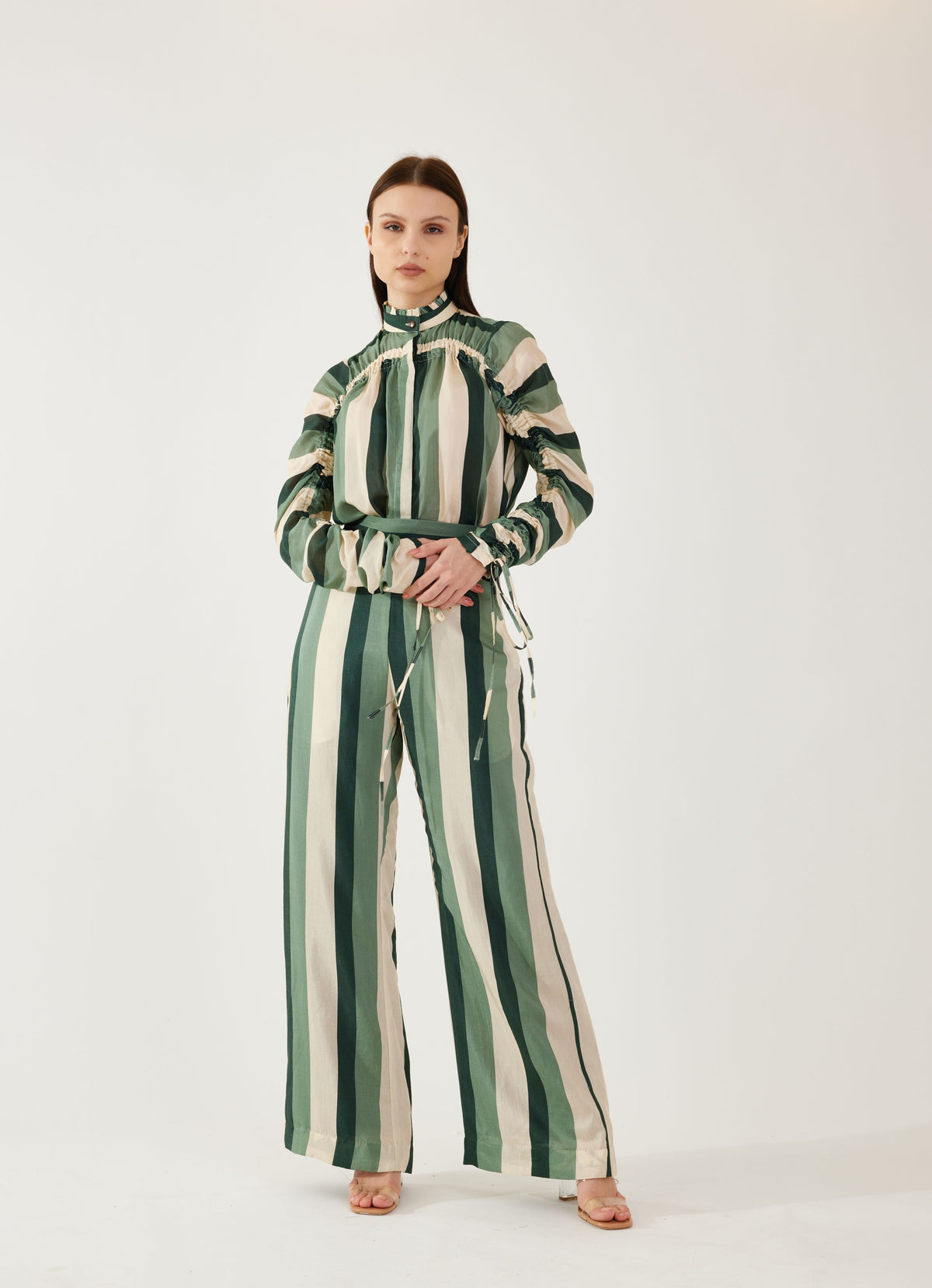 BEIGE, OLIVE AND GREEN STRIPE PANTS1