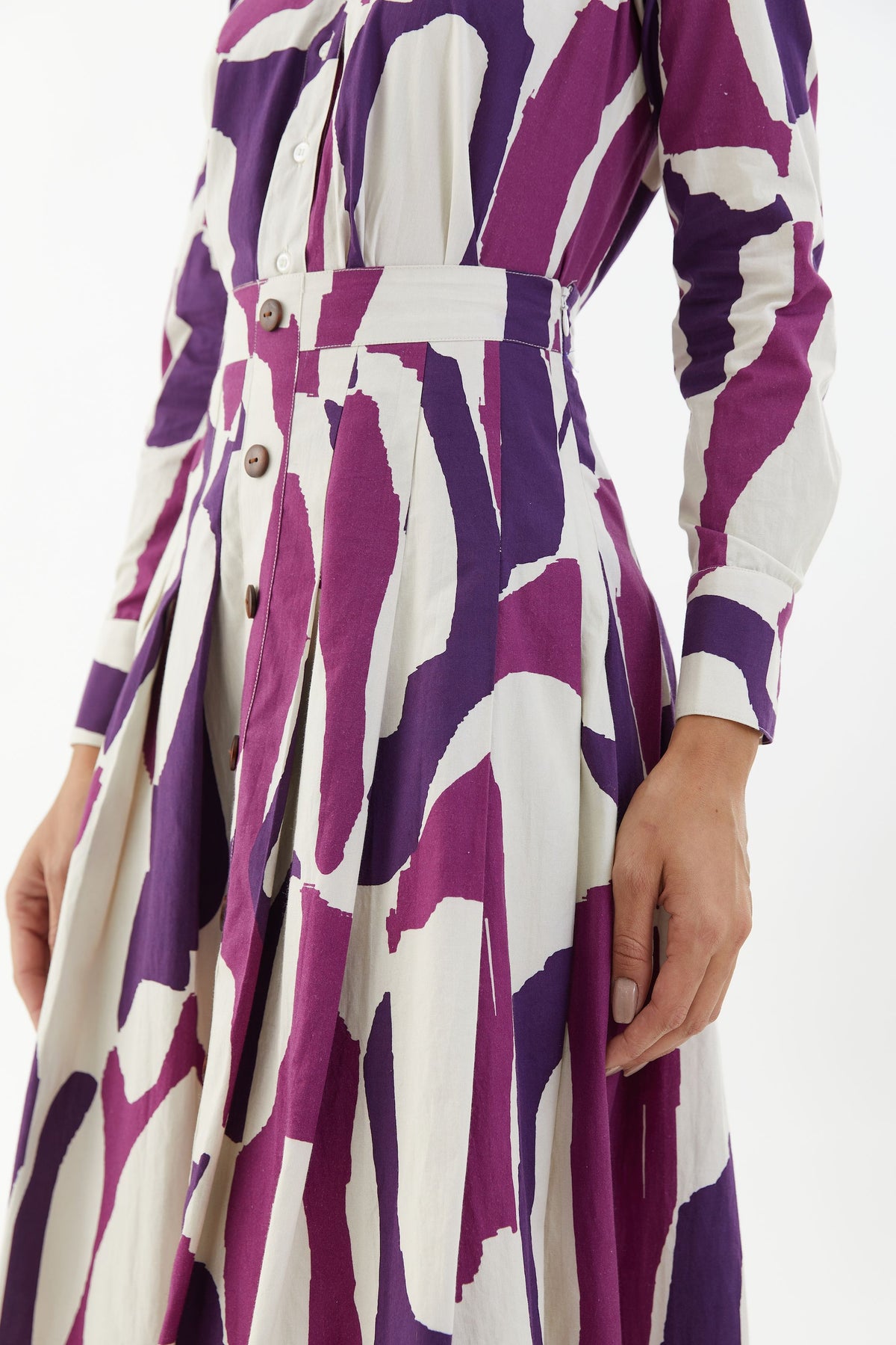PURPLE, PINK AND WHITE ABSTRACT SKIRT