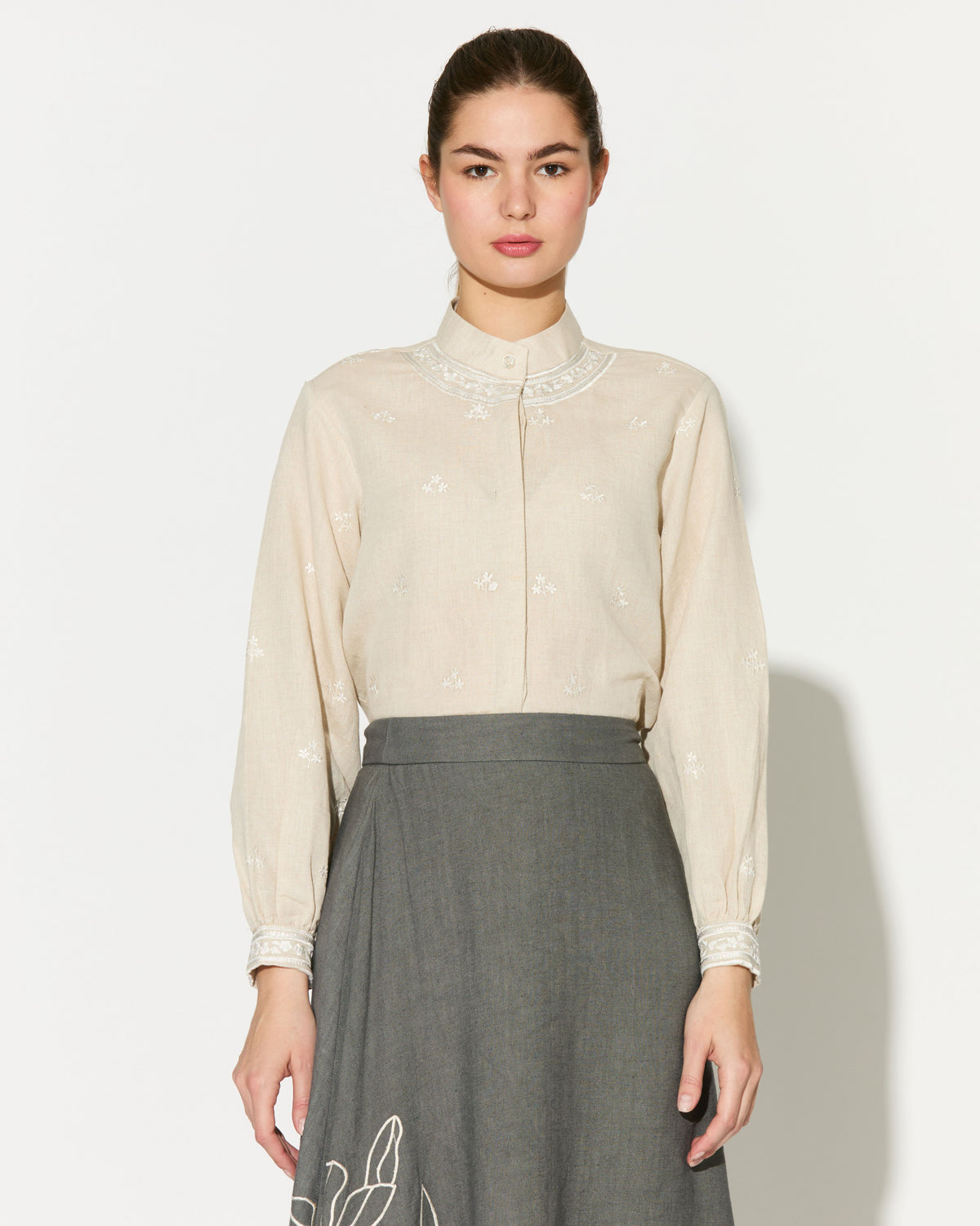 CREAM EMBROIDERED SHIRT