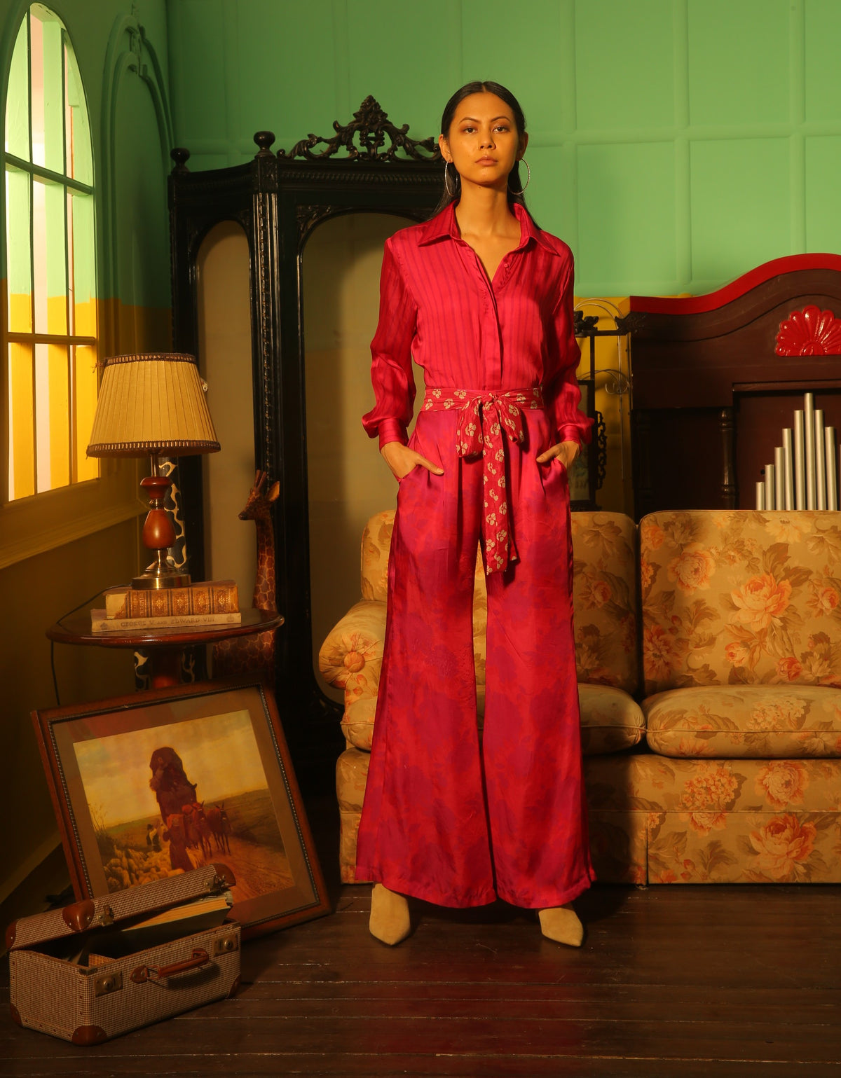 DARK PINK STRIPE SHIRT