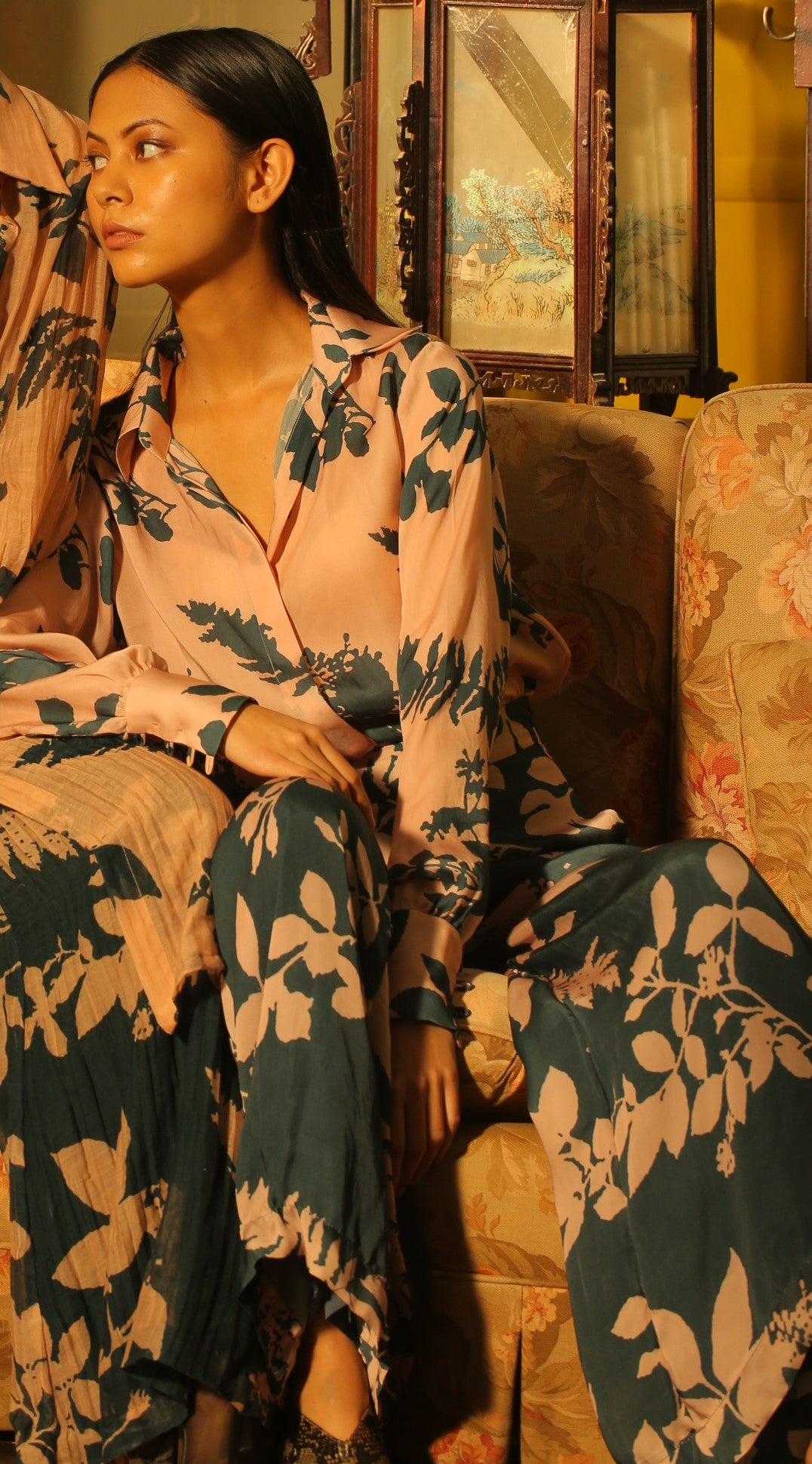 TEAL AND PINK FLORAL PANTS