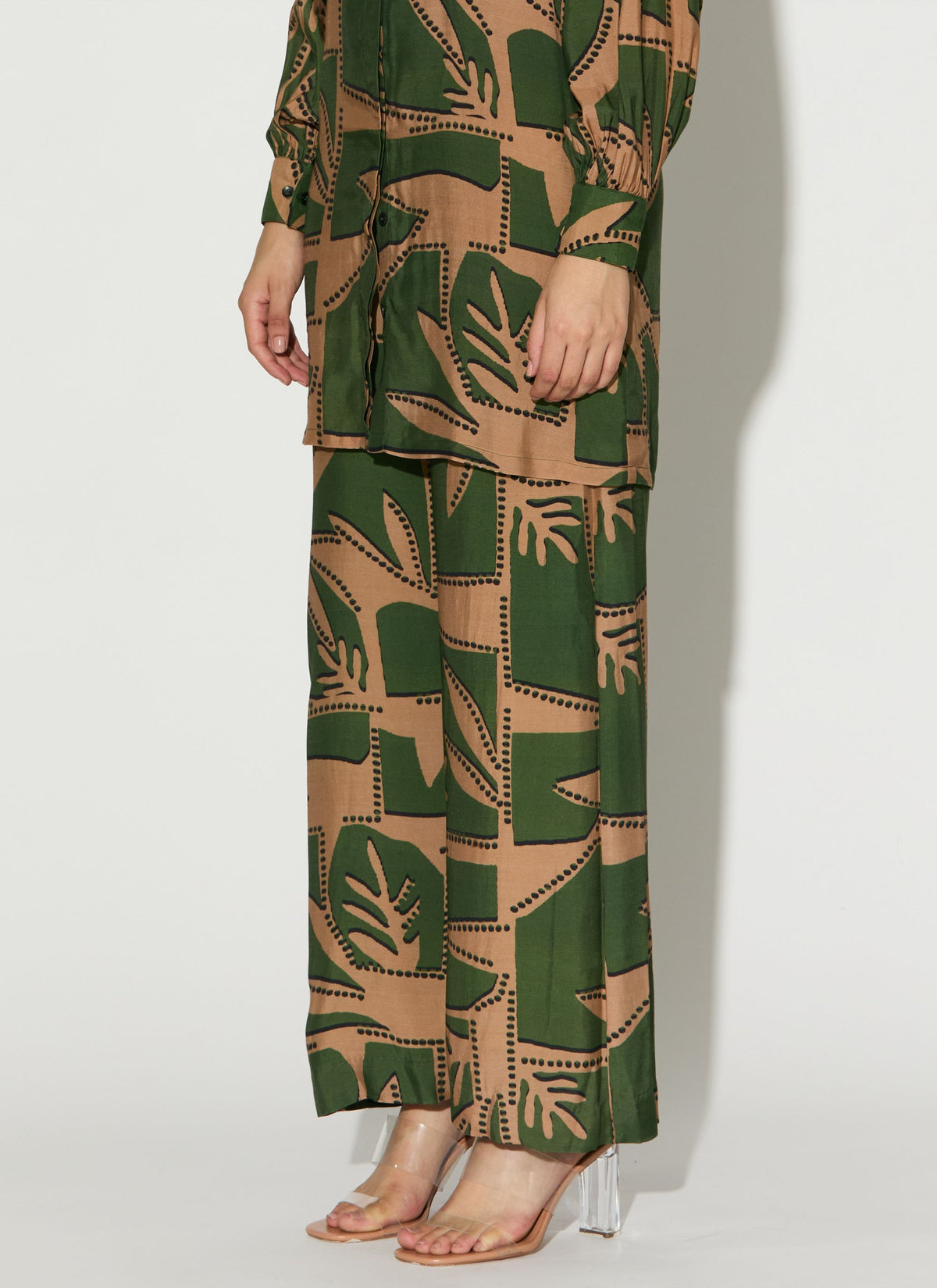 MINT AND MUSTARD PATTERNED PANTS