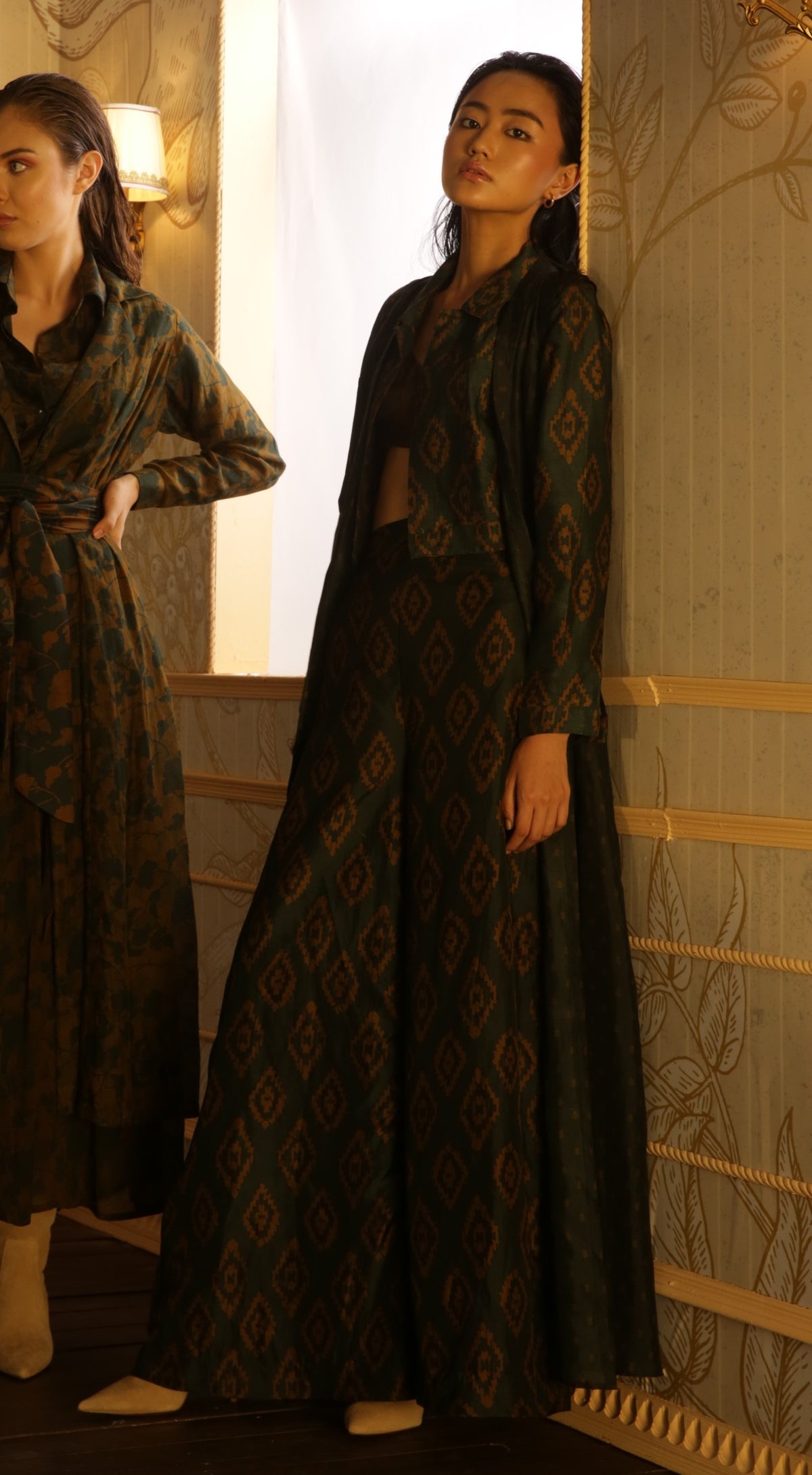 DARK GREEN WITH YELLOW DABU PANTS