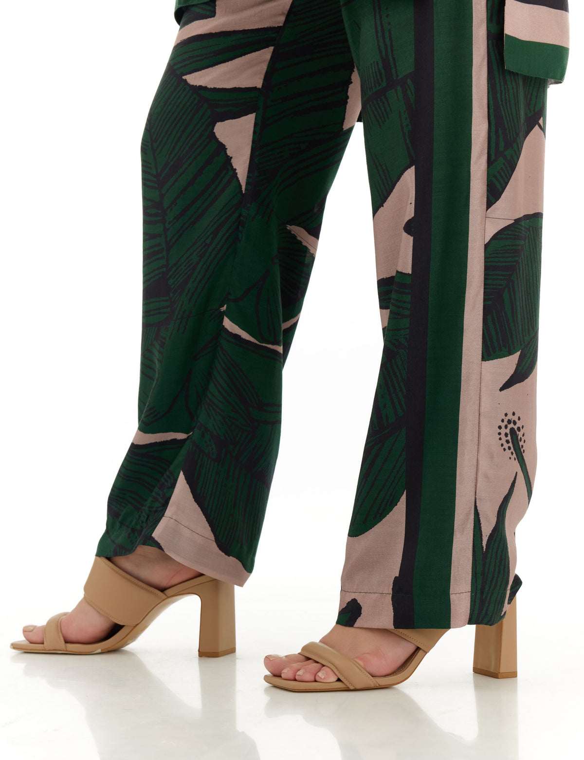 GREEN & OFF WHITE FLORAL PANTS