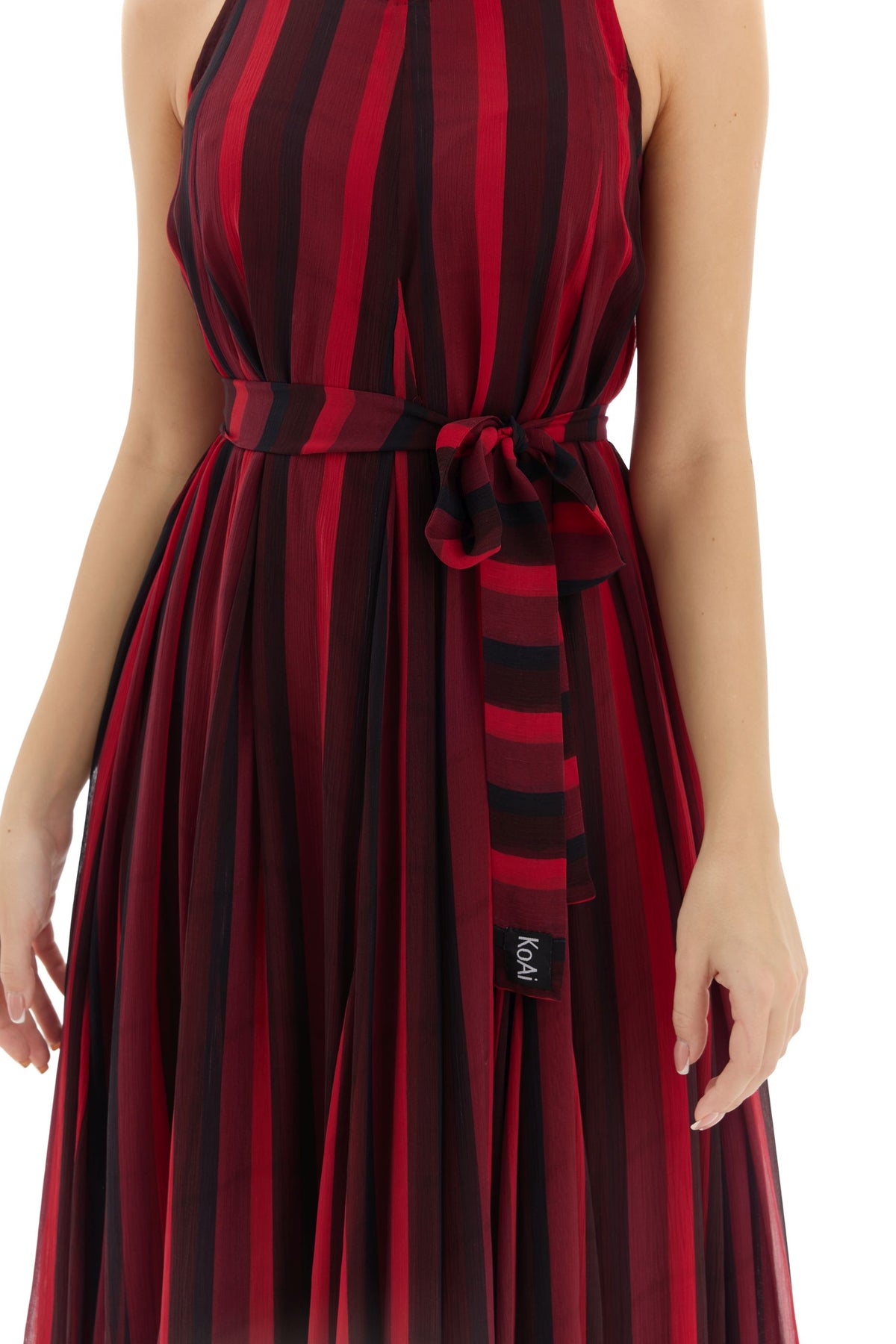 RED & BLACK STRIPE LONG DRESS RED & BLACK STRIPE LONG DRESS