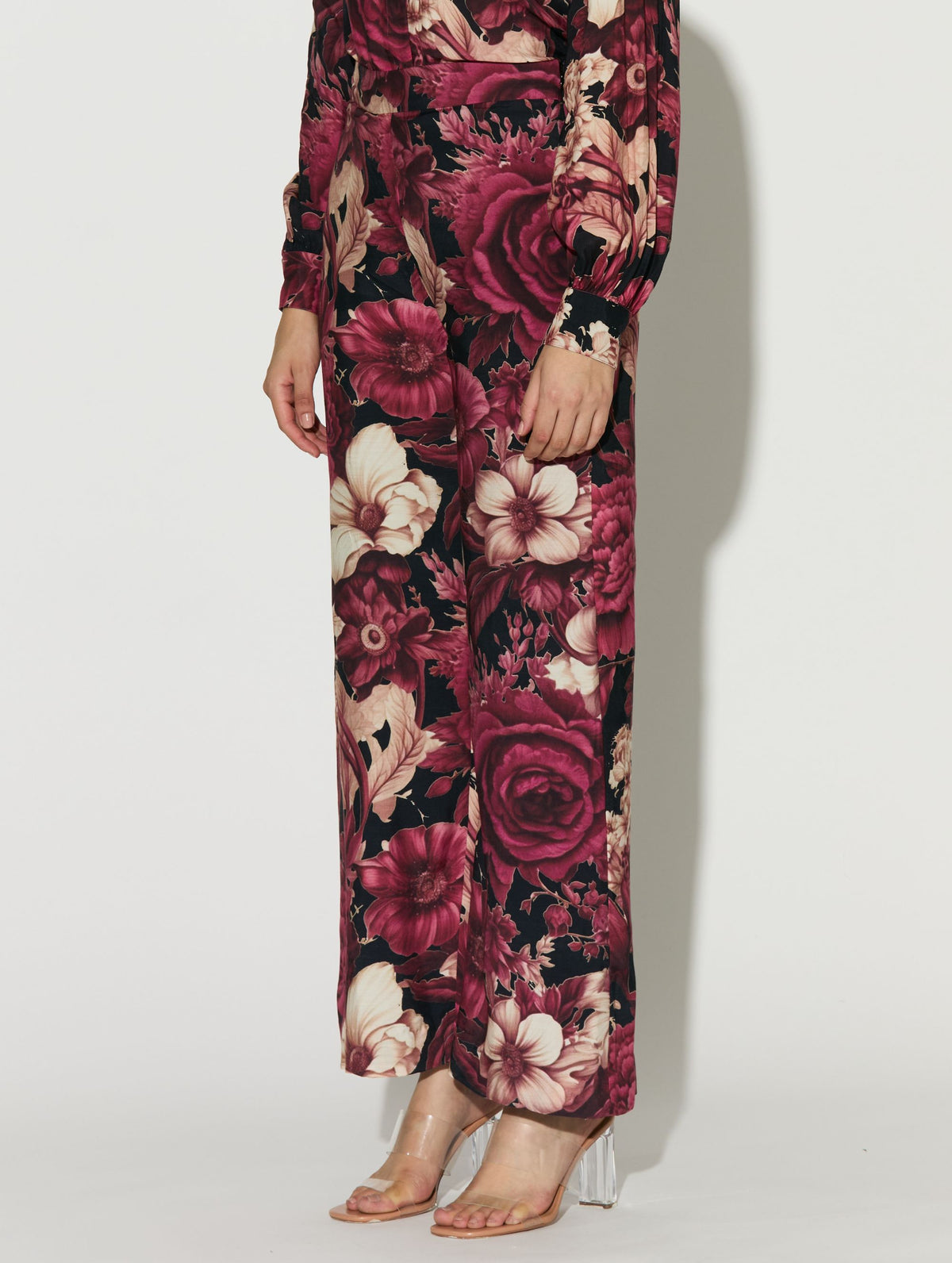 BLACK, PINK AND WHITE FLORAL PANTS